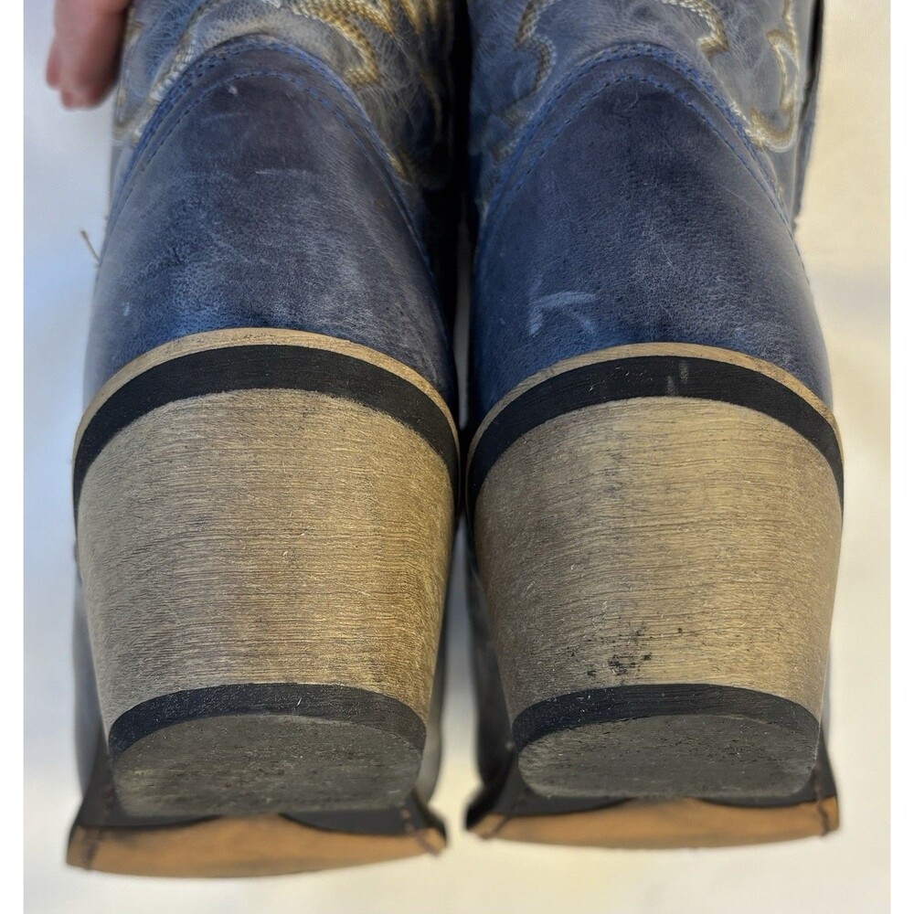 LAREDO Sapphyre Leather Western Short Boots Blue Gray Booties Women 8M #51026 - Picture 9 of 13